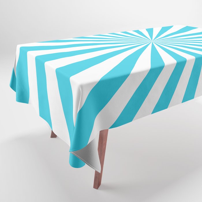 Turquoise Blue Rays Tablecloth
