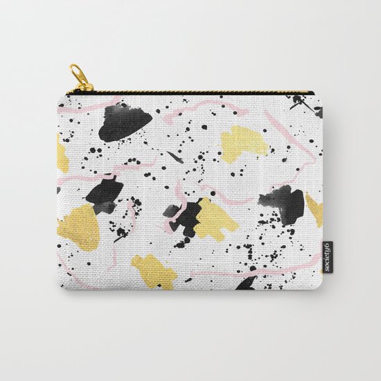 Raye - gold bright black and white minimal modern abstract painting ink texture foil hipster urban Carry-All Pouch