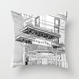 Nagasaki - China Town Throw Pillow