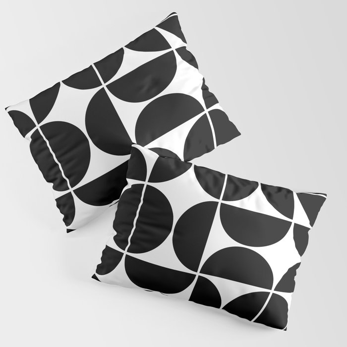 Mid Century Modern Geometric 04 Black Pillow Sham
