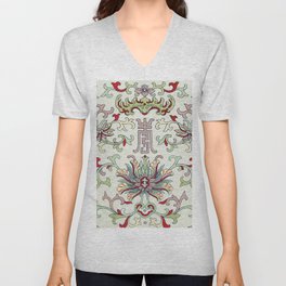 Chinese Floral Pattern 25 V Neck T Shirt
