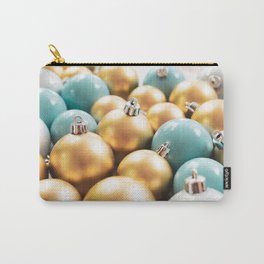 Blue and Gold Christmas Ornaments Carry-All Pouch