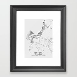 Monterey California city map Framed Art Print