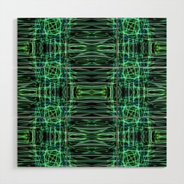 Liquid Light Series 68 ~ Blue & Green Abstract Fractal Pattern Wood Wall Art