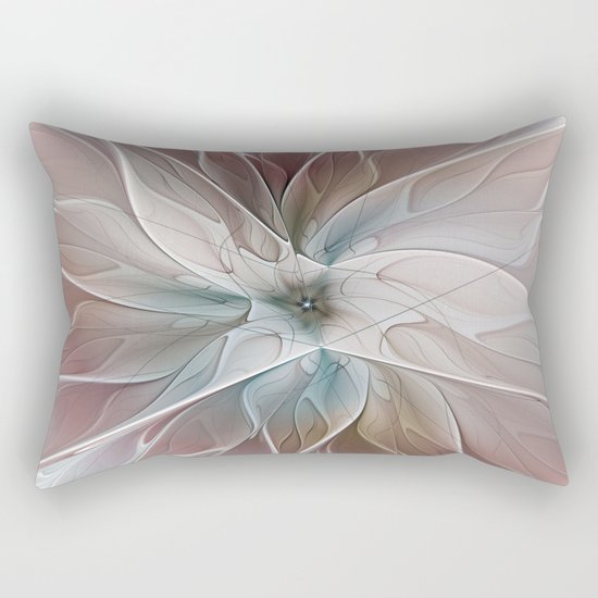 A Floral Friend, Abstract Fractal Art Rectangular Pillow