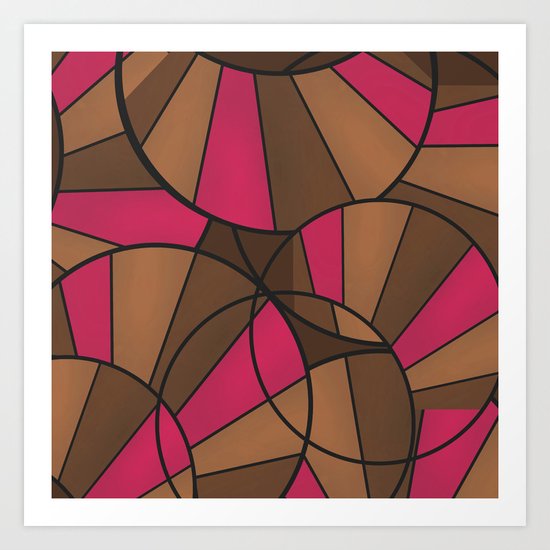 Brown pink pattern abstract . Art Print