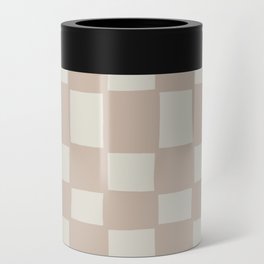 Tipsy checker in beige sand Can Cooler