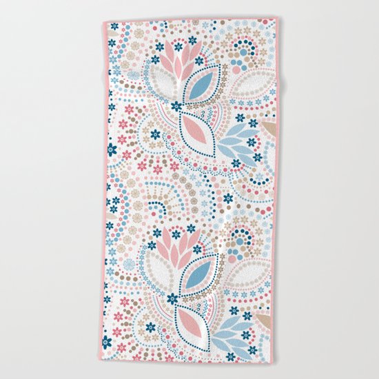 Colorful pattern of pastel light colors with beads Beach Towel