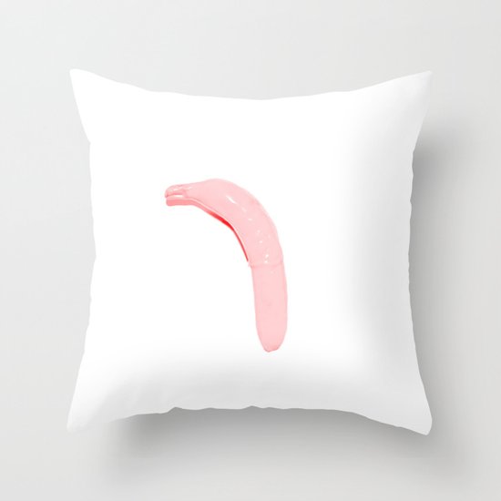 I'm pink. I'm poor. I'm a banana Throw Pillow