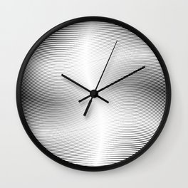Abstract Geometric Stripe Pattern. Linear pattern in black color. Vintage curves. Wave lines.  Wall Clock