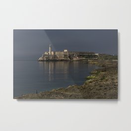 Malecón & El Morro Metal Print | Havana, Malecon, Habana, Artecubano, Rocas, Photo, Quietwater, Greyday, Cuba, Sea 