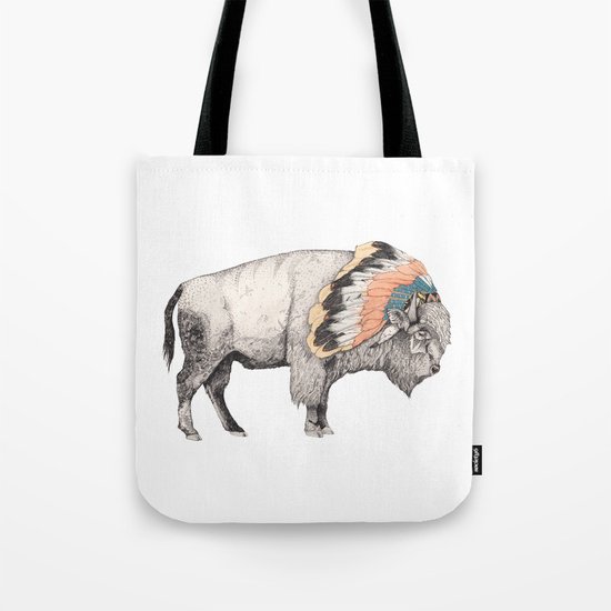 White Bison Tote Bag