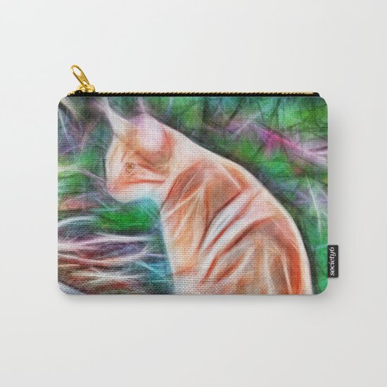 Orange cat sitting on a path in rural Queensland, Australia Carry-All Pouch