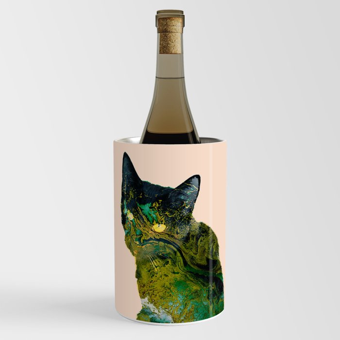 Marble Watercolor Cat Wine Chiller
