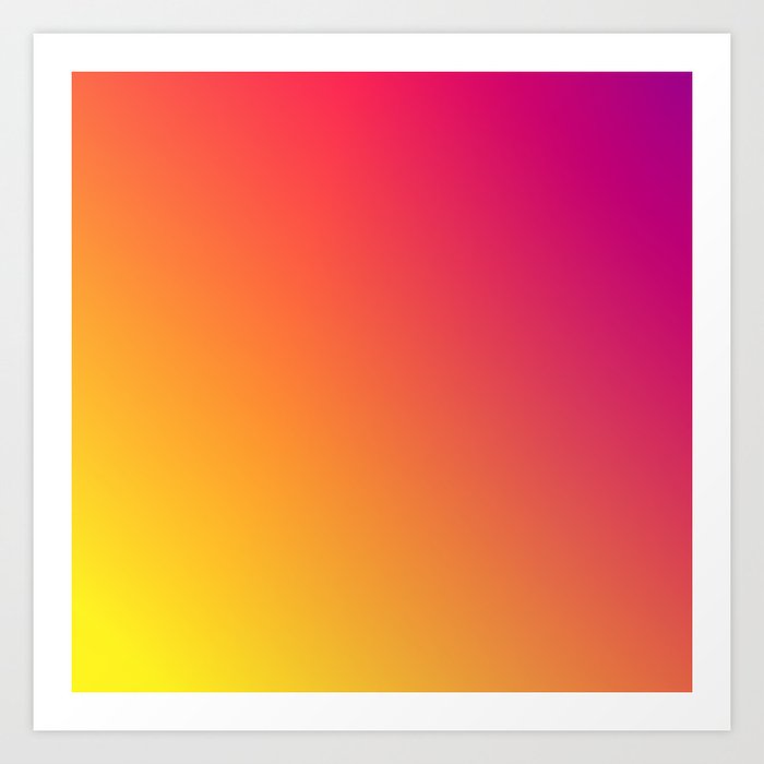 Social media gradient - pink purple yellow orange Art Print