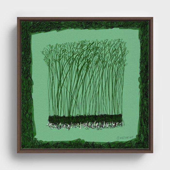 Sprout Framed Canvas | Drawing, Sprout, Green, Plant, Organic, Bean-sprount, Microgreens, Micro-herbs, Vegetables, Beggies