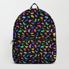 Fun Dinosaur Pattern (Black) Backpack