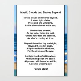 Mystic Clouds and Shores Beyond Poem Canvas Print