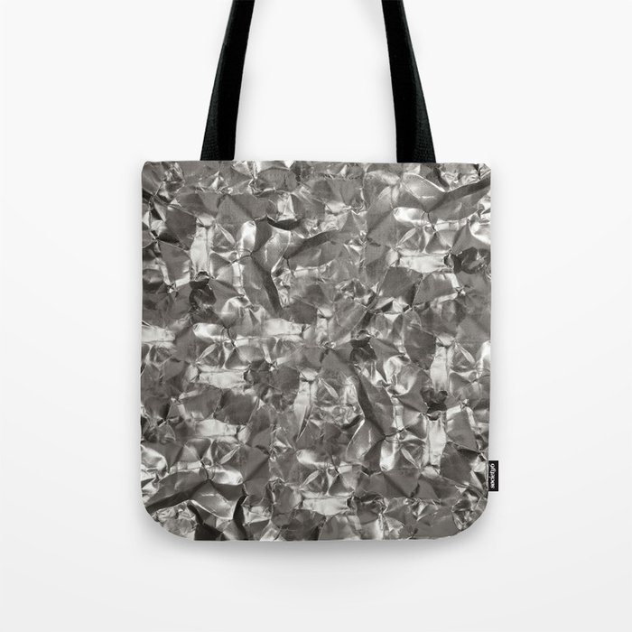 Luxurious Glam Trendy Wrapped Silver Foil Tote Bag