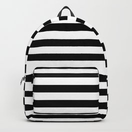 Black and White Horizontal Strips | Classic Cabana Stripe Backpack