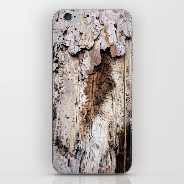 Distressed Wyoming Log Close Up Photo iPhone Skin