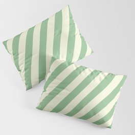 [ Thumbnail: Dark Sea Green and Beige Colored Lines Pattern Pillow Sham ]