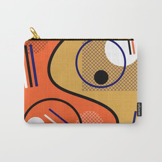 Opposing Sides - Abstract, orange and mustard, geometric, contrasting design Carry-All Pouch