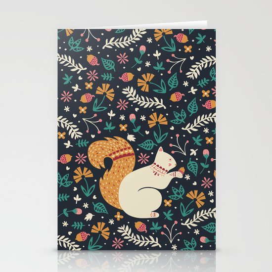 Merry Little Squirrel Stationery Cards