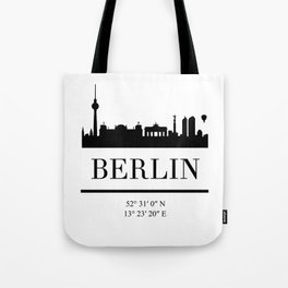 BERLIN GERMANY BLACK SILHOUETTE SKYLINE ART Tote Bag