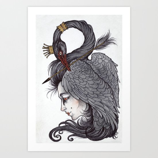 Swan Song art print Art Print