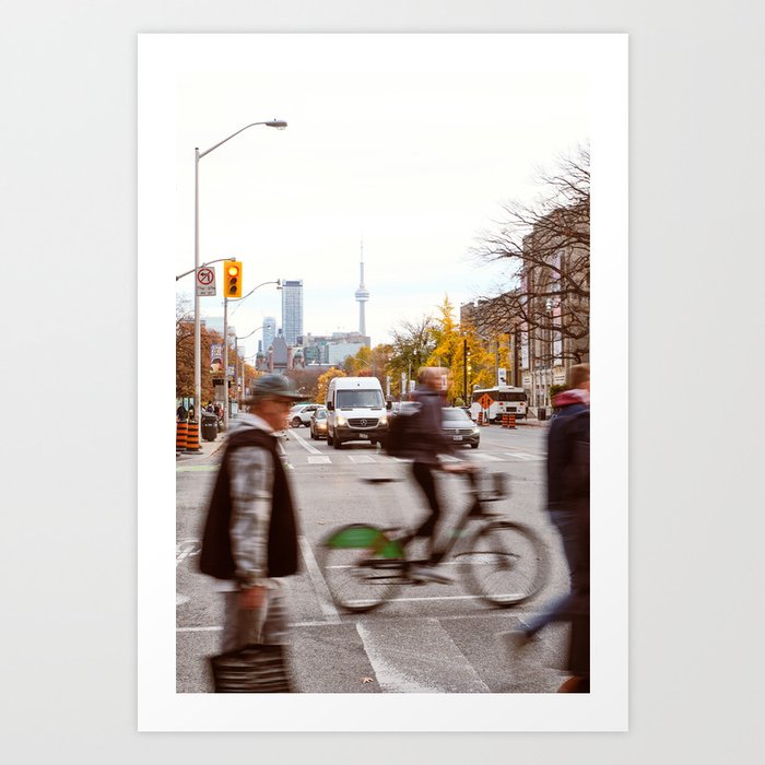 Street photography and CN Tower - Vintage Art Print