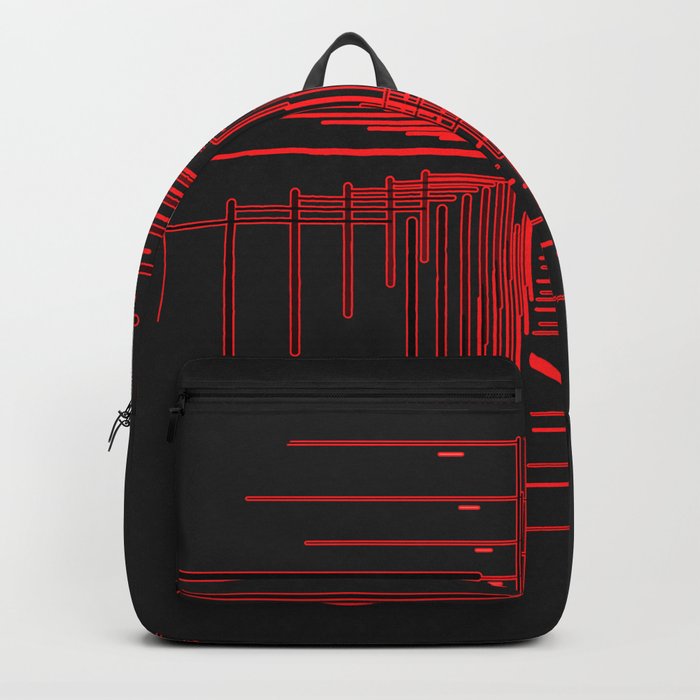 Galaxy space geometry red black Backpack