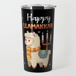 Llamakkah Llama Candles Menorah Happy Hanukkah Travel Mug