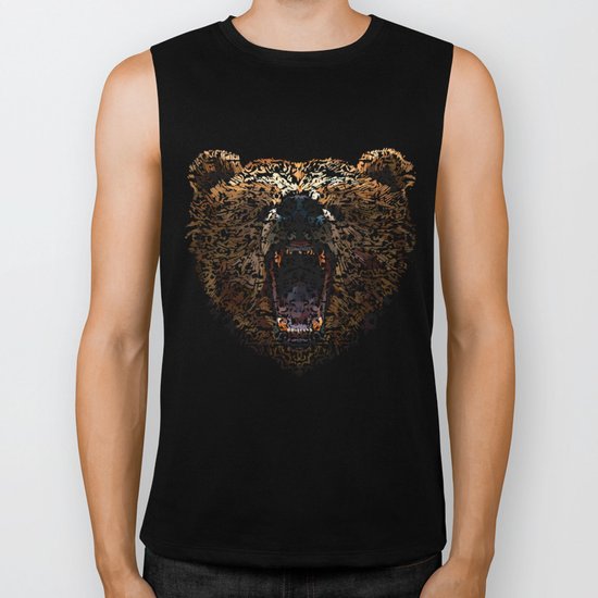 Floral Bear Biker Tank