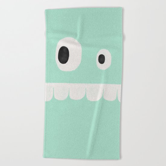 Face VI (mint green) Beach Towel