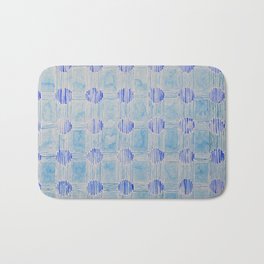 Got The Blues Bath Mat | Design, Blue, Geometric, Aqua, Lines, Squares, Pattern, Painting, Circles, Watercolor 