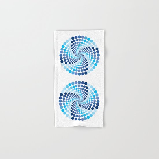 Blue Circles - Optical Game 10 Hand & Bath Towel
