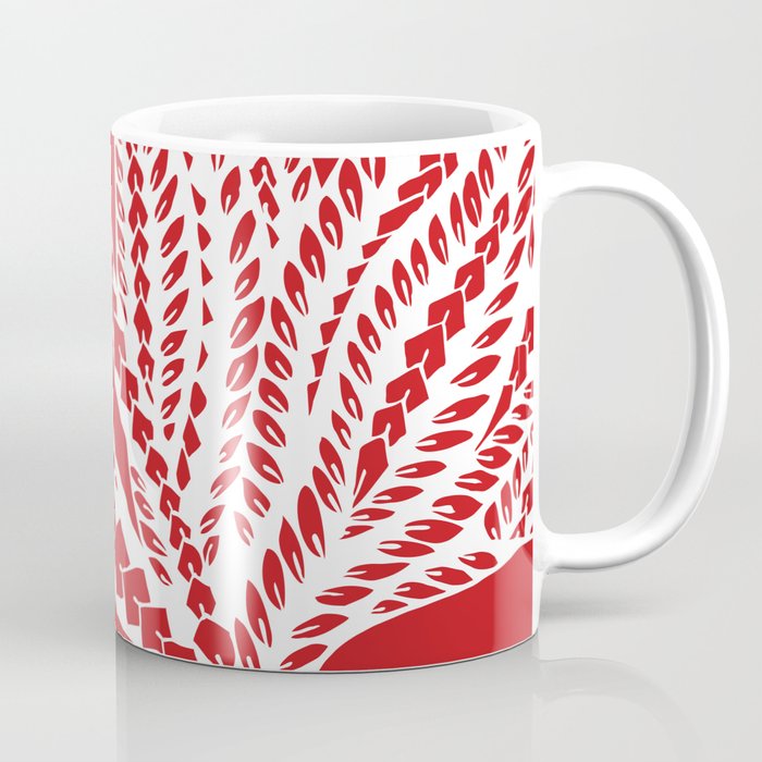 Red Polynesian Geometric Floral Chic Tribal Tattoo Coffee Mug