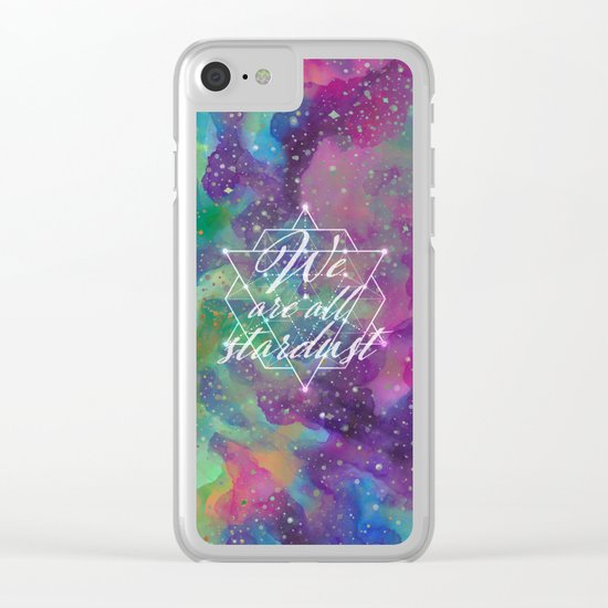 We Are All Stardust Watercolor Sacred Geometry Clear iPhone Case