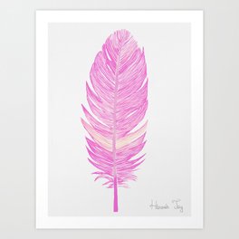 Pink feather Art Print