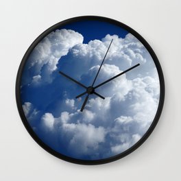 Fluffy White Clouds on the Blue Wall Clock