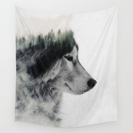 Wolf Stare Wall Tapestry