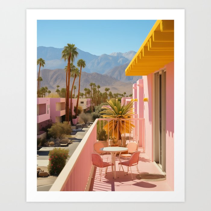 Palm Springs Motel Balconey Art Print