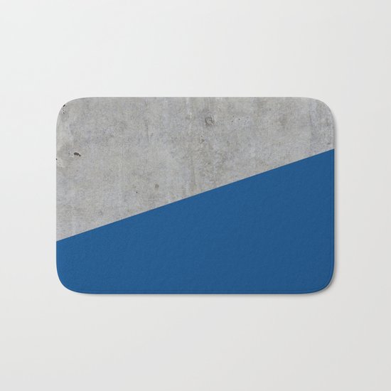 Concrete and lapis blue color Bath Mat
