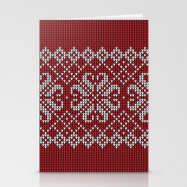 Seamless Knitted Christmas Pattern 07 Stationery Cards