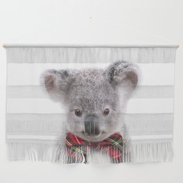 Baby Koala With Red Green Bowtie, Baby Boy Nursery, Baby Animals Art Print by Synplus Wall Hanging