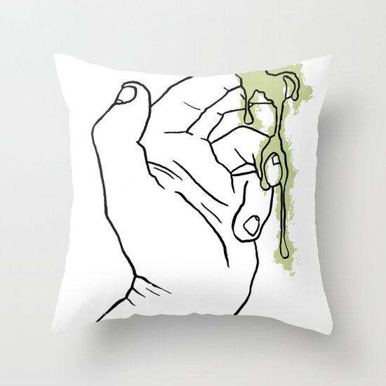 A Hand with Snot Throw Pillow