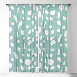 Abstract full bubbles in teal Sheer Curtain