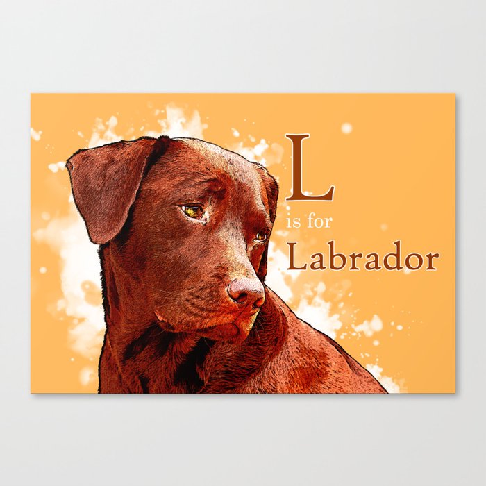 L is for Labrador Canvas Print