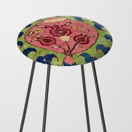 Safavid Rug Detail Abstract Low Poly Geometric Vector Art Counter Stool